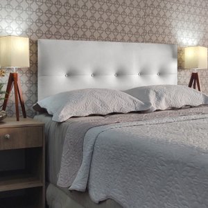 Cabeceira Cama Casal Botonê Berlim Corano Branco 60 Rbl