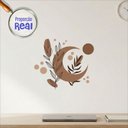 Ver imagem 1 de Adesivo Floral Boho Marrom Estilo Nórdico 45x38 Minimalista Mod.05