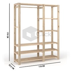 Estante Arara Com Prateleiras Guarda Roupa Para Closet ClickForte - 2