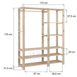 Estante Arara Com Prateleiras Guarda Roupa Para Closet ClickForte