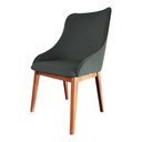 Ver imagem 2 de Kit 4 Cadeiras de Jantar Luxo Estofada Elisa Anatômica Veludo Cinza Base Madeira Maciça Mel