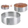 Conjunto Forma Anel Aro Cortador Fatiador Tamanho Regulável Corte 7 Camadas Bolo Confeiteiro 15 -  - 3