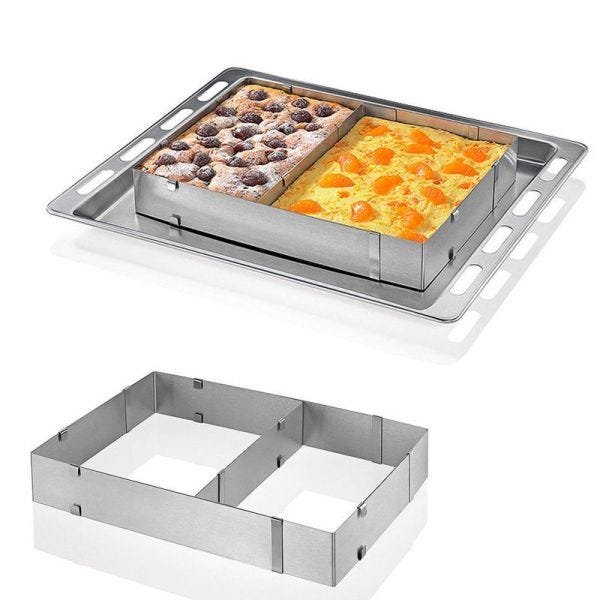 Forma Anel Aro Retangular Regulável Dupla Bolo Confeiteiro - 3