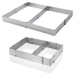 Forma Anel Aro Retangular Regulável Dupla Bolo Confeiteiro - 1