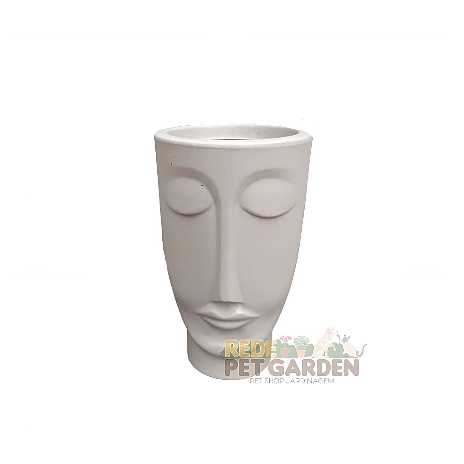 Vaso Decorativo para Flores Face Homem Cor Cimento - 3