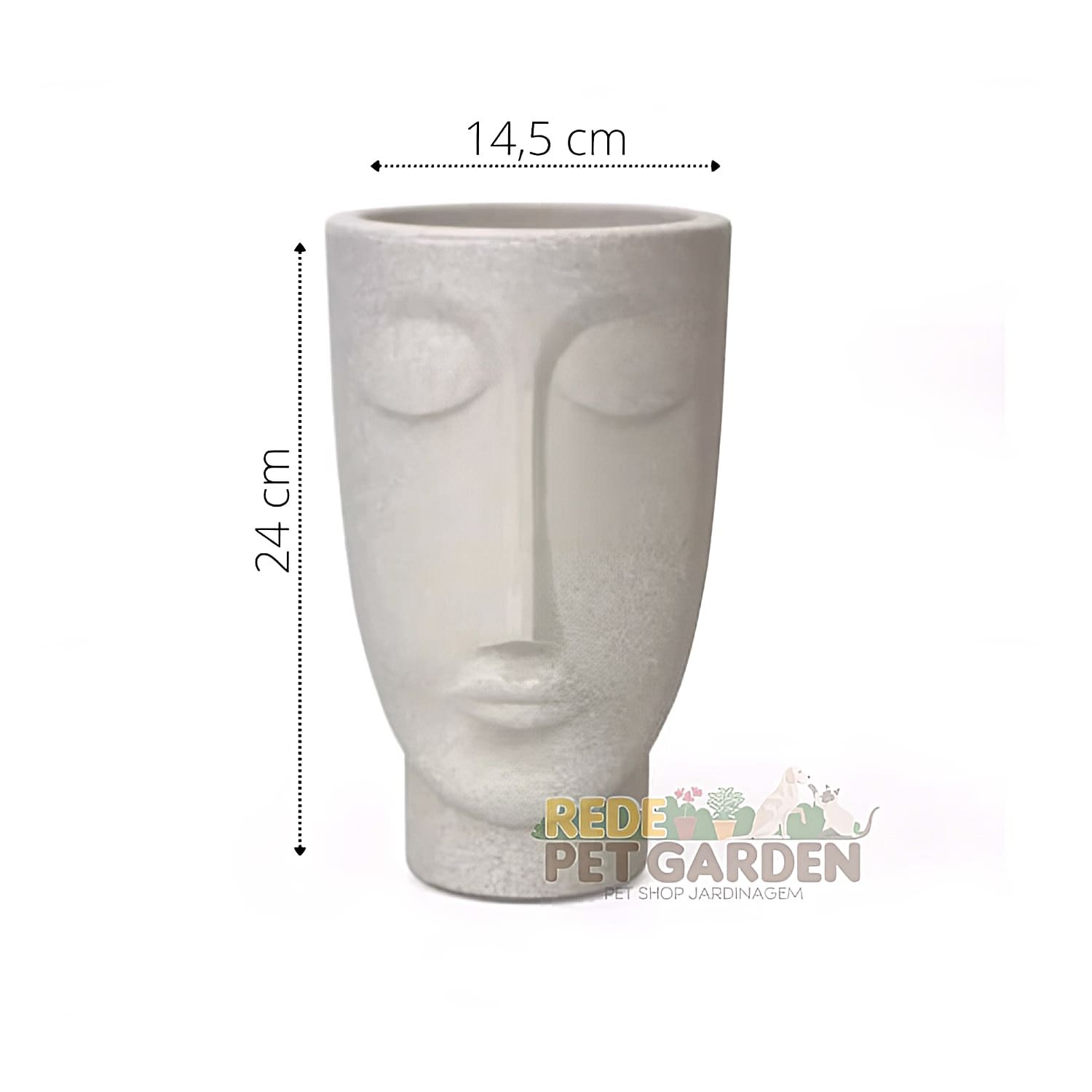 Vaso Decorativo para Flores Face Homem Cor Cimento - 2