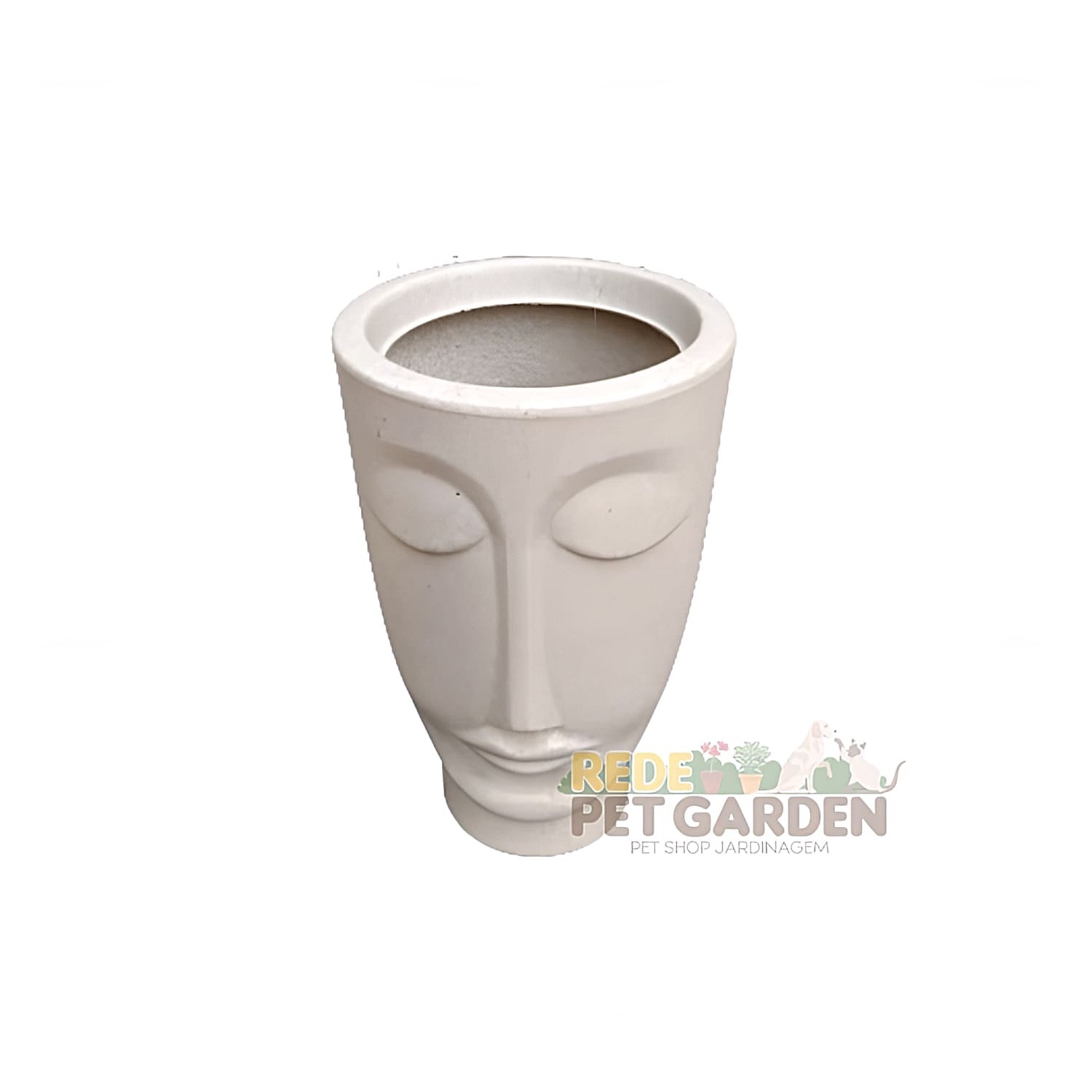 Vaso Decorativo para Flores Face Homem Cor Cimento - 5