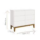 Ver imagem 3 de Cômoda Infantil 6 Gavetas Classic Branco Acetinado com Pés Madeira - Reller