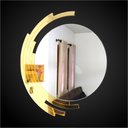 Ver imagem 2 de Espelho decorativo de parede redondo com moldura Premium Kastoria Dourado