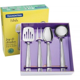 Jogo de Utensílios 4 Peças Aço Inox Tramontina Extrata - 3