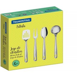 Jogo de Utensílios 4 Peças Aço Inox Tramontina Extrata - 2