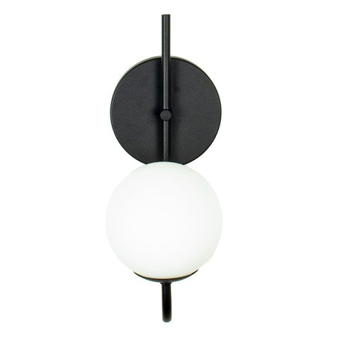 Arandela Luminária Quarto Globo 12 cm Moderno Preto Fosco BF Decor