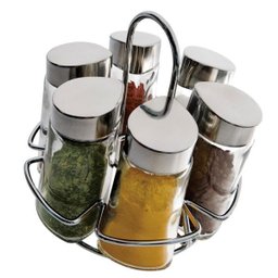 Porta Condimentos Hexa 6 Peças Inox/Transparente Euro - 1