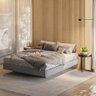 Cama Queen Com Cabeceira Ripada Até O Teto 250cm Bristol Linea Brasil Titanio Nature - 1
