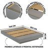 Cama Queen Com Cabeceira Ripada Até O Teto 250cm Bristol Linea Brasil Titanio Nature - 3