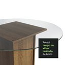 Ver imagem 6 de Conjunto Sala de Jantar Madesa Beta Mesa Tampo de Vidro Redondo 4 Cadeiras Rustic/Preto Cor:Rustic P