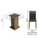 Ver imagem 4 de Conjunto Sala de Jantar Madesa Beta Mesa Tampo de Vidro Redondo 4 Cadeiras Rustic/Preto Cor:Rustic P