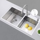Ver imagem 7 de Cuba Dupla Cozinha Gourmet Aço Inox Escovado Escorredor Luxo Lava Louça Alimento Escorre Agua Limpez