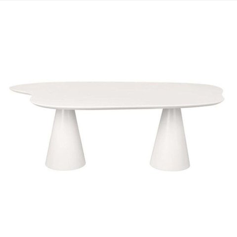 Mesa de Jantar 198x122 Cone Orgânica Nuvem Cor Branca
