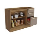 Ver imagem 7 de Gabinete P/ Pia Cozinha Balcão Botanic M624 C/ 2 Portas e 3 Gavetas S/tampo 120cm Nogueira/verde -