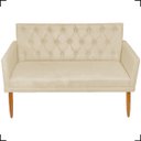 Ver imagem 2 de Namoradeira Decorativa Para Sala Capitonê Com Base Para Recepção Escritório Suede