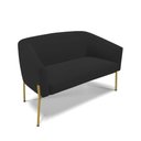 Ver imagem 1 de Sofá Namoradeira 2 Lugares Pé de Ferro Dourado Stella Veludo Preto D03 - D'Rossi