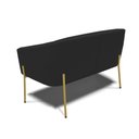Ver imagem 3 de Sofá Namoradeira 2 Lugares Pé de Ferro Dourado Stella Veludo Preto D03 - D'Rossi