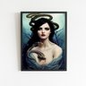 Quadro Decorativo Deusa Lilith 24x18cm - com vidro:Madeira branca - 1