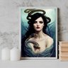 Quadro Decorativo Deusa Lilith 24x18cm - com vidro:Madeira branca - 2