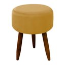 Ver imagem 1 de Puff Banqueta Decorativo Pés Madeira Amarelo