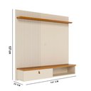 Ver imagem 3 de Painel Tv 55 Pol 141cm Bancada Suspensa para Sala Seluna M20 - D'Rossi Cor Cinamomo e Off White
