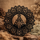Ver imagem 2 de Mandala Decorativa Nossa Senhora Aparecida - MDF 40cm