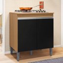 Ver imagem 2 de Balcão Cooktop 80cm Andréia 1 Porta Ajl Móveis Amêndola Preto