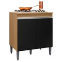 Ver imagem 1 de Balcão Cooktop 80cm Andréia 1 Porta Ajl Móveis Amêndola Preto
