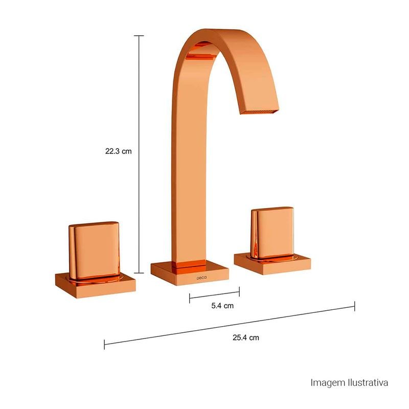 Misturador de Mesa Bica Alta para Lavatório Polo Red Gold Deca 1877.gl33.rd - 3