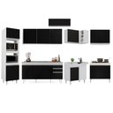 Ver imagem 6 de Armário de Cozinha Modulada de Canto 8 Peças CP09 Balcão com Pia Inox Branco/Preto - Lumil Lumil Móv