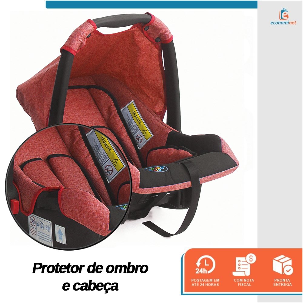 Cadeirinha para Carro Bebê Conforto Assento de Segurança Infantil Vermelho Baby Style 0-13kg Portáti - 2