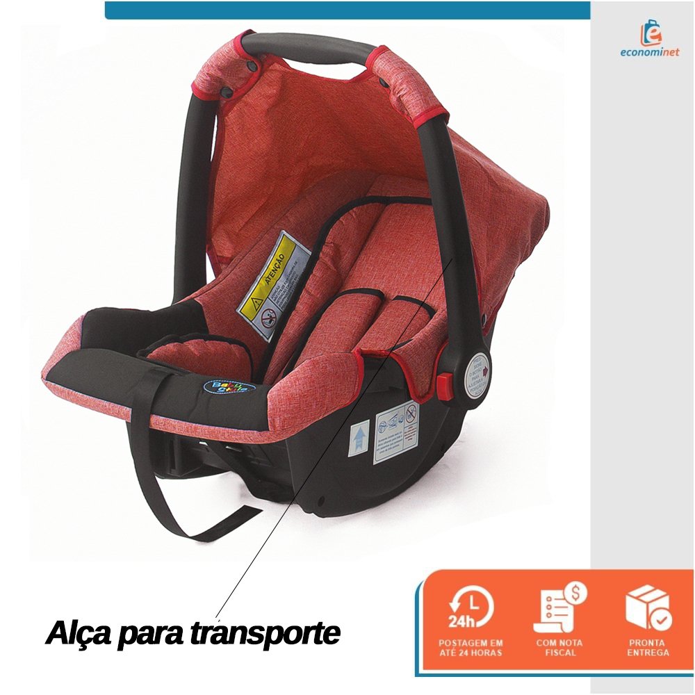 Cadeirinha para Carro Bebê Conforto Assento de Segurança Infantil Vermelho Baby Style 0-13kg Portáti - 4