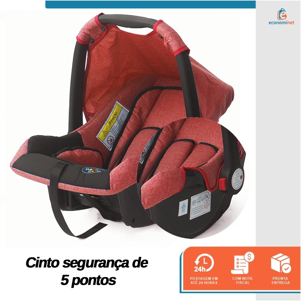 Cadeirinha para Carro Bebê Conforto Assento de Segurança Infantil Vermelho Baby Style 0-13kg Portáti - 3