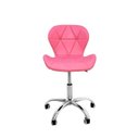 Ver imagem 3 de Kit 8 Cadeiras Escritório Slim Vegas Base Giratória Estofada Rosa