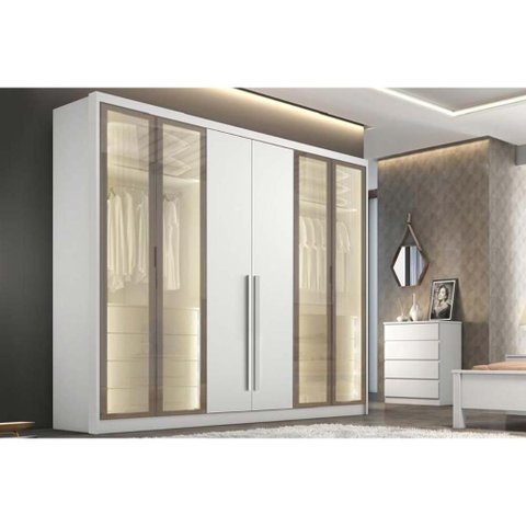 Guarda Roupa Casal Linea 6PTAS 8GAVS Neve N. Horizonte