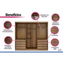 Ver imagem 6 de Guarda Roupa Casal Linea 6PTAS 8GAVS Neve N. Horizonte
