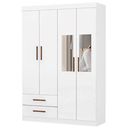 Ver imagem 1 de Guarda Roupa Hercúles 4 Pts com Espelho Branco - Carioca