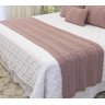 Manta Sofa Sala Cama Casal Tricot Viena Rose - 1
