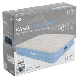Colchão Inflável Casal Queen Layer Tech Resistente com Bomba Elétrica Embutida Vg Plus 220v - 6