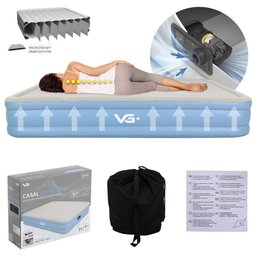 Colchão Inflável Casal Queen Layer Tech Resistente com Bomba Elétrica Embutida Vg Plus 220v - 3