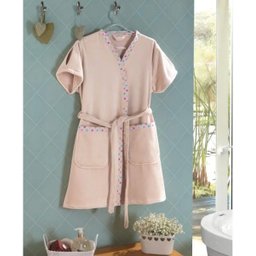 Enxovais Banho Adulto Roupao Dohler -Velour Liberty Vista Estampada Bege P - 1 Enxovais Banho Adulto Roupao Dohler -Velour Liberty Vista Estampada Bege P - 1