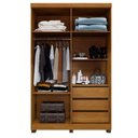 Ver imagem 4 de Guarda Roupa com Espelho 4 Portas 3 Gavetas Milão Benetil Cor:cinamomo