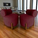 Ver mais imagens de Kit 2 Poltronas Decorativa Mônaco Suede Marsala