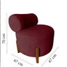 Kit 2 Poltronas Decorativa Mônaco Suede Marsala - 6